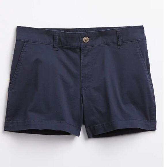 GAP Factory Navy Blue 3'' Mid Rise Khaki Shorts with Washwell - Picture 5 of 12